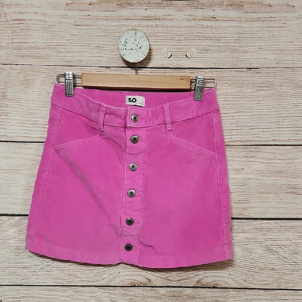 💟 SO Vibrant Pink Button-Down Corduroy Mini Skirt 14